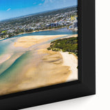 Extra large framed canvas depicting a textured, colorful streetscape in Nice, France, on a black background.