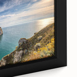 Extra large black wall art featuring a textured depiction of Normandy, France, in vibrant colors.