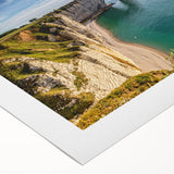 Art deco poster of Normandy scenery in sepia tones on rolled canvas, suitable for dining room walls.