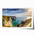 Rolled print of Normandy, France landscape with vibrant green and floral elements, ideal for dining room wall art.