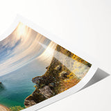 Extra large wall art featuring line art flowers in muted tones on rolled canvas, ideal for large living room decor.