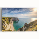 Black and white stretched canvas of Normandy scenery, ideal for kitchen wall art or bedroom ambiance.
