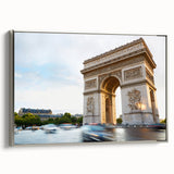 Framed canvas landscape art painting of Paris with colorful Eiffel Tower and black background, ideal for living room decor.