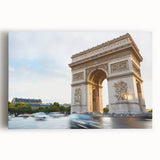 Black and white stretched canvas of Paris scenery, ideal for kitchen wall art or bedroom ambiance.