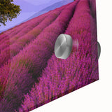 Large abstract wall art depicting a Provence landscape in mid-century modernist style.