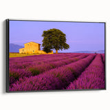 Black and white framed canvas of a vintage Provence landscape, ideal for bedroom wall decor.