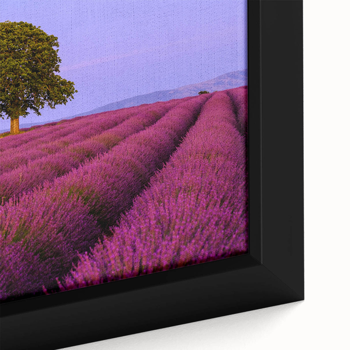 Extra large framed canvas depicting a textured scene of Provence with vibrant colors, ideal for living room decor.