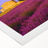 Art deco poster of Provence landscape in muted earth tones on rolled canvas, suitable for dining room wall art.