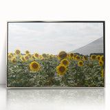 Large art print of a mid-century modernist South France scenery in silver-framed acrylic, ideal for modern art wall decor.