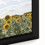 Extra large framed canvas featuring a textured depiction of a vibrant French village scene in black and other colorful art…