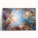 Black and white photograph of Versailles gardens on stretched canvas, suitable for kitchen art.