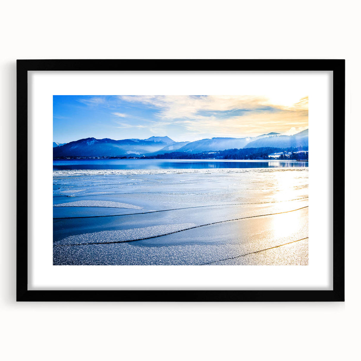 Extra large framed wall art depicting a vibrant, abstract scenery of Bavaria, Germany, on textured canvas.