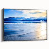 Black and white landscape art painting of Bavarian scenery on framed canvas, ideal for bedroom wall decor.