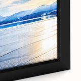 Close-up of black wall art featuring a textured European scenery in Bavaria on extra large framed canvas.