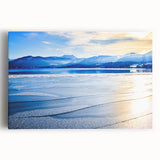 Black and white stretched canvas of Bavarian landscape, ideal for kitchen wall art or bedroom décor.