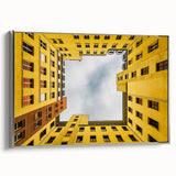 Framed canvas of a vintage Berlin landscape in muted colors, ideal for living room decor.