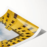 Extra large wall art featuring line art flowers in soft pastel shades on a rolled print.