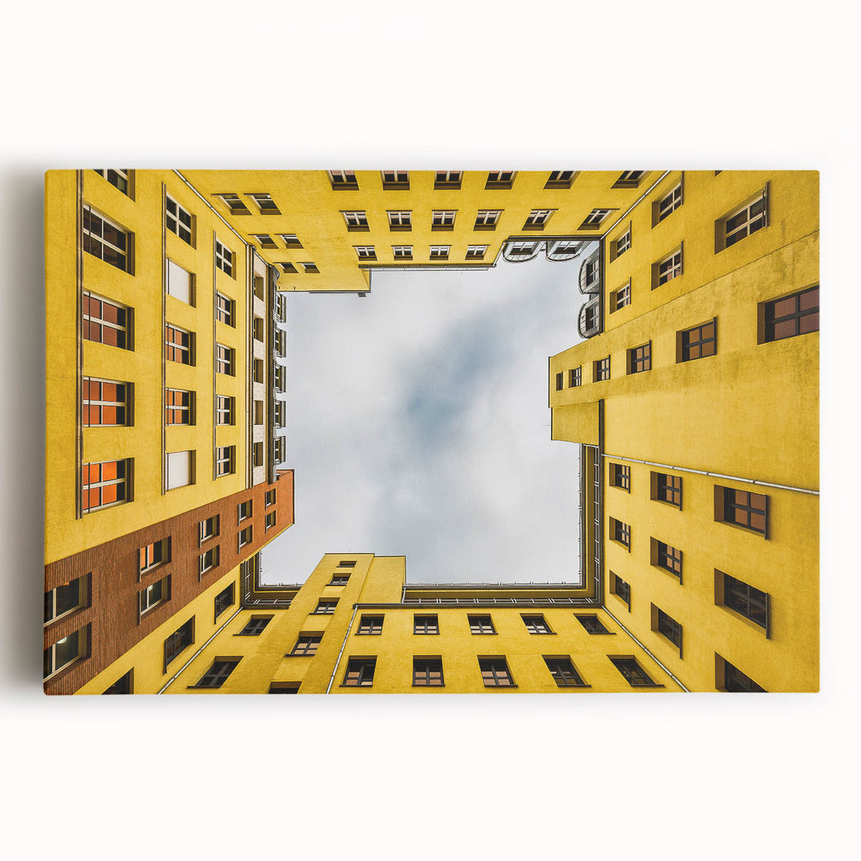 Black and white photograph of Berlin skyline on stretched canvas, ideal for kitchen wall art or bedroom decor.