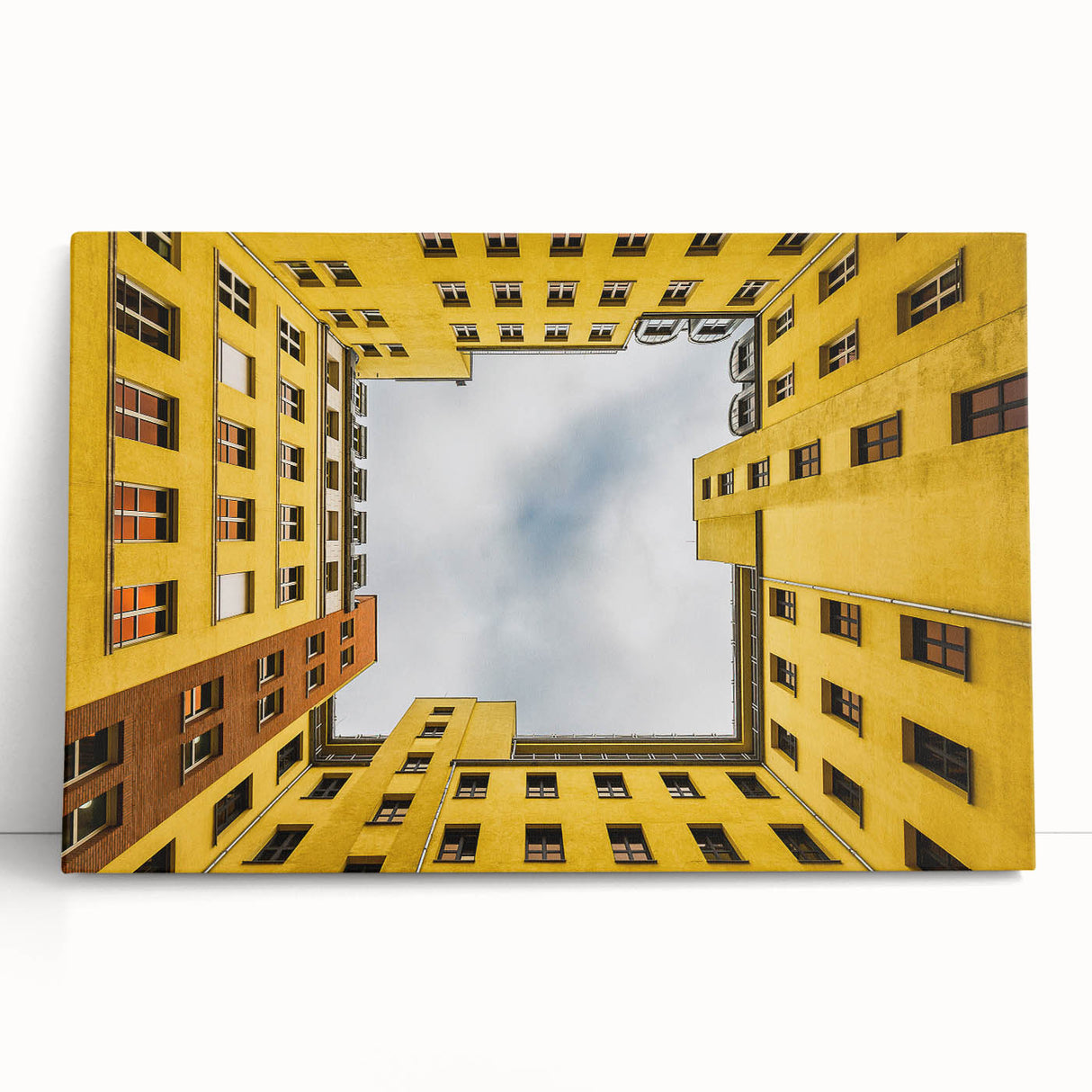 Large black and white stretched canvas of Berlin cityscape, ideal for kitchen wall art.