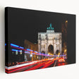 A stretched canvas print of Munich scenery in muted earth tones, ideal for kitchen wall art.