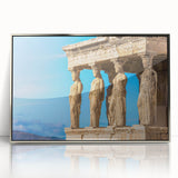 Acrylic print of Athens scenery with silver frame, showcasing mid-century modernist style, ideal for modern art wall decor.
