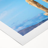 Art deco poster of Athens skyline in muted earth tones on rolled canvas, suitable for dining room decor.