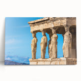 Black and white stretched canvas of Athens scenery, ideal for kitchen wall art or bedroom ambiance.