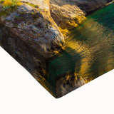 Black and white landscape art painting of Crete, Greece on large stretched canvas, suitable for bedroom wall decor.