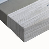 Large art of Santorini landscape in black and white on stretched canvas, suitable for bedroom wall decor.