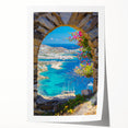Extra large rolled print depicting a serene Greek landscape, ideal for art wall dining room.