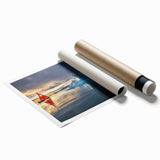 Extra large rolled print of a Greenland landscape with vibrant green tones, ideal for classy bathroom wall art.