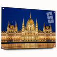 Large abstract wall art depicting a European scenery on acrylic glass, ideal for bedroom or dining room decor.