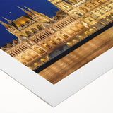 Art deco poster of a Hungarian landscape in muted earth tones on rolled canvas, suitable for dining room walls.