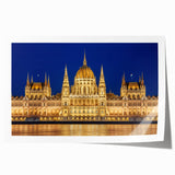 Extra large rolled print of a European scenic landscape in pastel hues, ideal for dining room wall art.