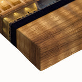 Large art of a black and white landscape painting of Hungary on stretched canvas, ideal for bedroom wall decor.