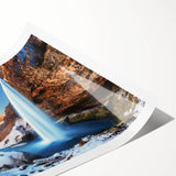 Extra large rolled print featuring line art flowers in muted earth tones, ideal for large living room wall art.