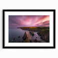 Extra large abstract art print of a colorful Irish landscape, textured finish on framed black canvas.