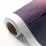 Art Deco-style poster of a serene Irish landscape in soft green and blue tones on rolled canvas, ideal for nursery wall art.