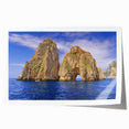 Rolled print of Capri, Italy scenery in soft pastel shades, ideal for art wall dining room.