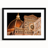 Extra large, colorful art print of an abstract Florence scenery in vibrant hues on a textured canvas.