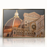 Art deco poster of Florence skyline in muted gold tones on acrylic, ideal for modern art wall decor.