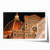 Extra large rolled print of Florence scenery with floral accents in soft hues, ideal for dining room wall art.