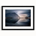 Colorful art print of Lake Como with abstract textures in vibrant hues, framed in black, ideal for living room decor.