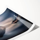 Extra large wall art featuring a line art floral design over a Lake Como scenery.