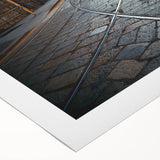 Art deco poster of Milan skyline in muted sepia tones on rolled canvas, suitable for dining room wall art.