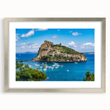 Extra large framed abstract art print of a textured European scenery, in muted earth tones, ideal for living room decor.