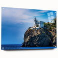 Acrylic print of Portofino, Italy with vibrant blue and green tones, ideal for dining room decor.