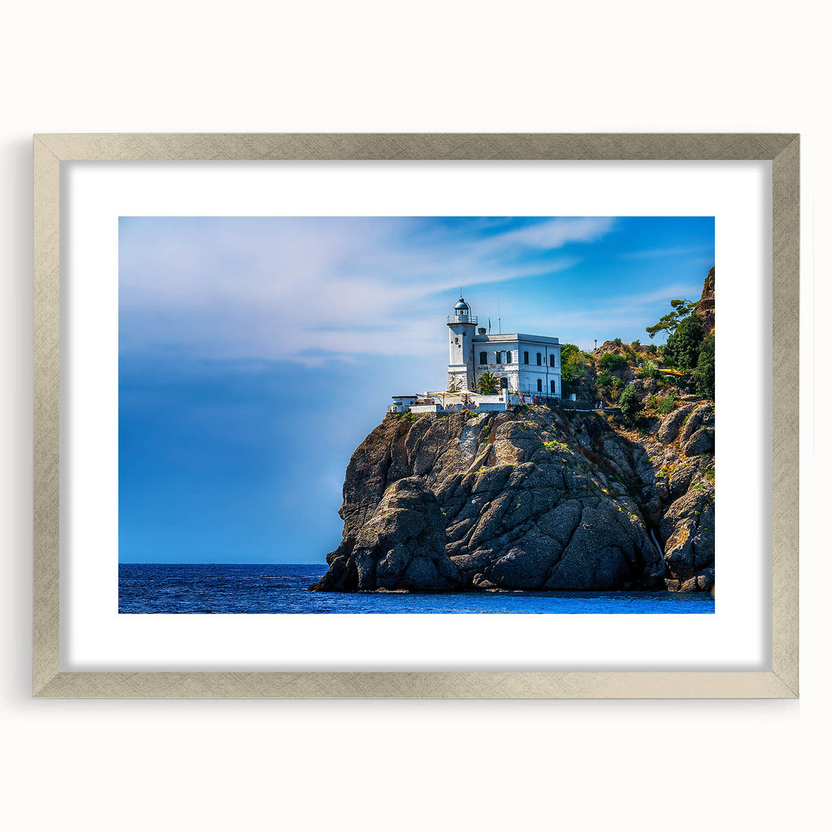 Extra large abstract print of Portofino, Italy in vibrant colors on a textured canvas, ideal for living room decor.