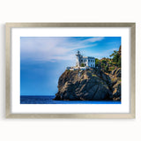 Extra large abstract print of Portofino, Italy in vibrant colors on a textured canvas, ideal for living room decor.