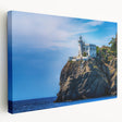Portofino, Italy scenery on large stretched canvas with vibrant coastal colors, suitable for kitchen wall art.